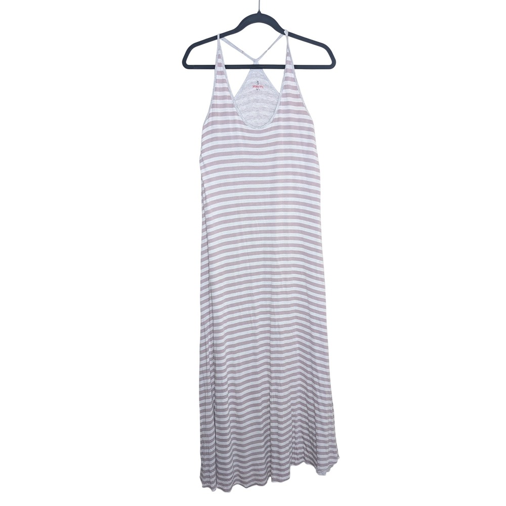 Johnny Was Pete & Greta Mauve Striped Modal Racerback Maxi Dress Small